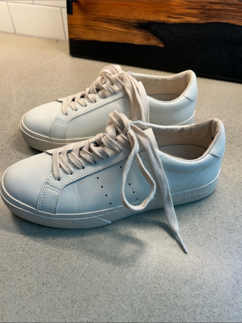 SeaVees White Leather Low-Top Sneakers